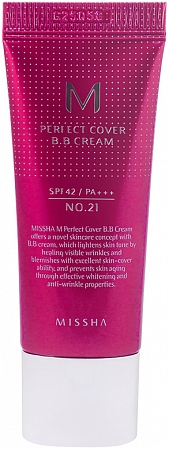 Missha~ВВ-крем M Perfect Cover BB Cream #21 Light Beige