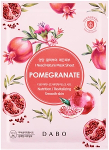 Dabo~Тканевая маска с гранатом~Ineed Nature Mask Sheet Pomegranate