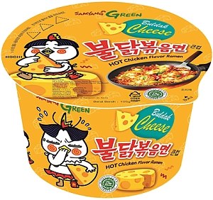 Samyang~Острая лапша быстрого приготовления с курицей и сыром (Корея)~Hot Chicken Ramen-Cheese