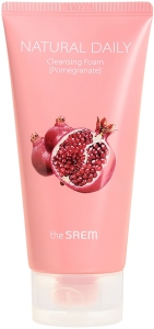 The Saem~Очищающая пенка для ровного тона кожи~Natural Daily Cleansing Foam Pomegranate