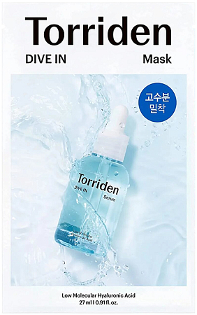 Torriden~Увлажняющая тканевая маска с гиалуроновой кислотой~Mask Pack Dive-In Low Molecular Hyaluron