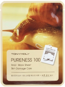 Tony Moly~Антивозрастная тканевая маска с муцином улитки~Pureness 100 Snail Mask Sheet