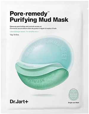 Dr.Jart+~Очищающая тканевая маска с зеленой глиной~Pore Remedy Purifying Mud Mask